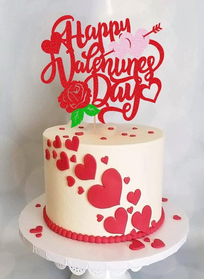Confetti! Celebrate Love with Our Red Valentine's Day Rose Heart Cake Topper - Suitable for Weddings, Birthdays, and More - Image 4